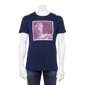 Apt 9 NWT Mens Blue Graphic Modern Fit T Shirt Size XXL 100% Cotton Short Sleeve